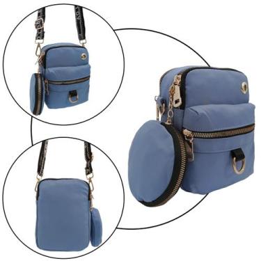 Imagem de Bolsa transversal tiracolo  mini bag com porta moeda - Ao Long, Azul, 