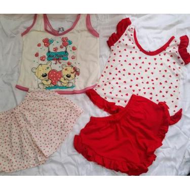 Imagem de Kit 2 Pijamas Short Doll Infantil Menina TAMANHO 2  - Dani Lingerie 