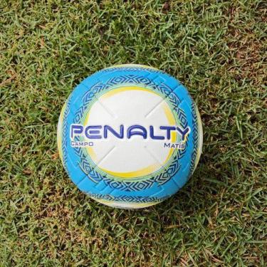 Imagem de Bola De Futebol de Campo Matis XXIII Penalty, Branco, Azul, Amarelo, A