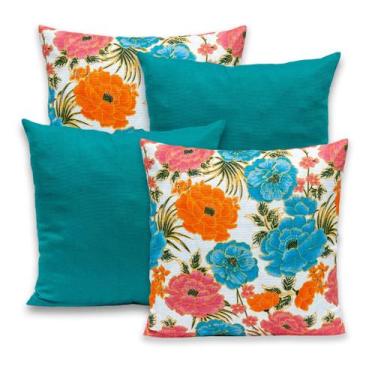 Imagem de Kit 4 Capas de Almofada 40cmx40cm Gorgurinho Lisas e Estampadas - Dryk
