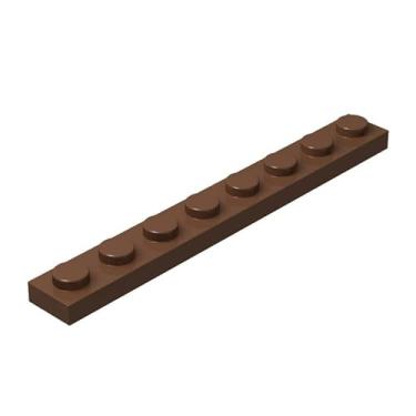 Imagem de Classic Brown Plates Bulk, Brown Plate 1x8, Building Plates Flat 100 Piece, Compatible with Lego Parts and Pieces: 1x8 Brown Plates(Color: Brown)