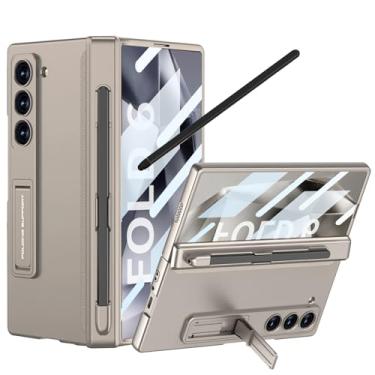 Imagem de YQODSZ Capa para Samsung Galaxy Z Fold 6 com suporte para caneta S + caneta Stylus, capa de telefone com tudo incluído, suporte com proteção de dobradiça, protetor de tela, compartimento para caneta,