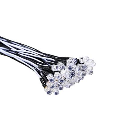 Imagem de EDGELEC 12 Volts Luzes LED Emitindo Diodos Pré-Com Fio DC 12 V 3 mm 5 mm Lente LED Transparente - Branco Quente-Branco Vermelho Amarelo Verde Laranja UV RGB Lâmpadas de LED Pequenas, 5mm Blinking Light, [03] White / 30 Pcs