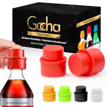 Imagem de Gocha | 2 peças de rolha de garrafa de refrigerante a vácuo | Protetor de Fizz de silicone | Preservador de carbonatação para refrigerantes e bebidas | Tampa de garrafa universal à prova de vazamento