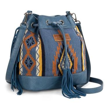 Imagem de Wrangler Hobo Bolsas femininas estilo balde bolsas de ombro ocidentais, Tapeçaria jeans