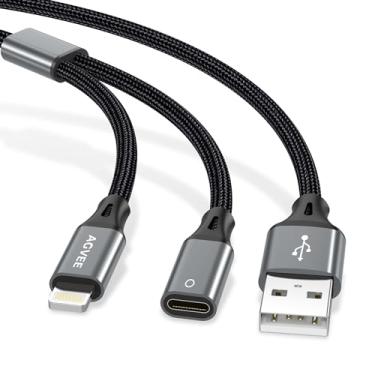 Imagem de AGVEE Cabo adaptador de carregamento de 1,5 m para Apple Pencil 1ª geração, conector USB para Lightning fêmea 2 em 1. O cabo carregador permite a caneta Apple Pencil 1ª geração compatível com iPad 10,