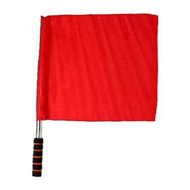 Imagem de Pegciuho Bandeira de árbitro Bandeira de Segurança de Trânsito Durável Portátil, Bandeira de Sinalização, Bandeira de Mão para Jogos de Vôlei No Campus, Treina, Vermelho