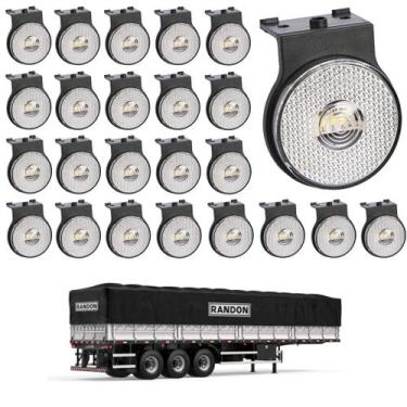 Imagem de 24 Lanterna Lateral Randon LED Cristal 65mm Suporte e Conec. - DW Comp