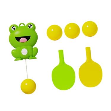 Imagem de UGPLM Indoor Hanging Frog Tênis de Mesa Treinador Interativo Brinquedo Solo Prática Tênis Prática para Jogo Esportes Atividade Crianças Crianças, 4 Bolas