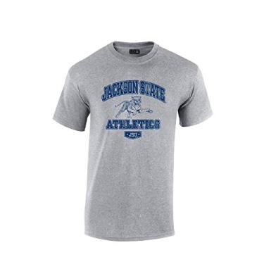 Imagem de Camiseta de manga curta 100% algodão Jackson State Tigers Faculity, cinza atlético, 2X
