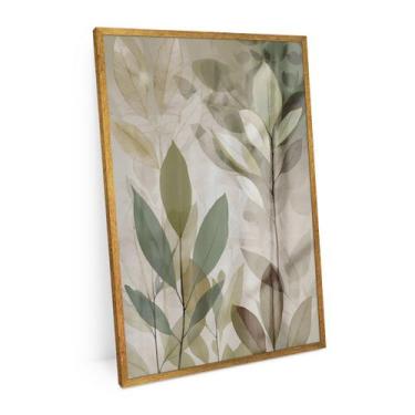 Imagem de Quadro Plantas Verdes Moldura Com Vidro 90x60 Para Sala - Bimper Quadr