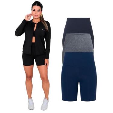 Imagem de Kit Com 3 Bermuda Short Legging Academia Fitness Feminina - Ast Store,
