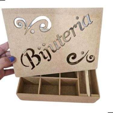 Imagem de Caixa Porta Bijuteria G Mdf Cru Artesanato Anel - FRZMDF