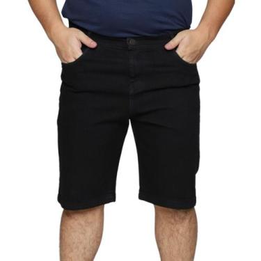 Imagem de Bermuda Jeans Masculina Tradicional Slim Premium Algodão e Elastano - 