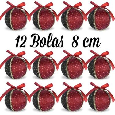 Imagem de 12 Bolas e Pingentes Natal Altíssima Qualidade Ouro Vermelho - Fitas e