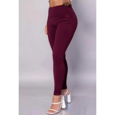 Imagem de Calça Legging Feminina Montaria Forrada Confortável - Tk Moda, Bordô, 