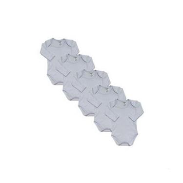 Imagem de Kit 5 Bodies manga longa liso suedine - Laluh Baby, Branco, M