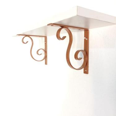 Imagem de Mão francesa de Ferro Colonila Reforçada Rose Gold 15x15cm - StiloArte