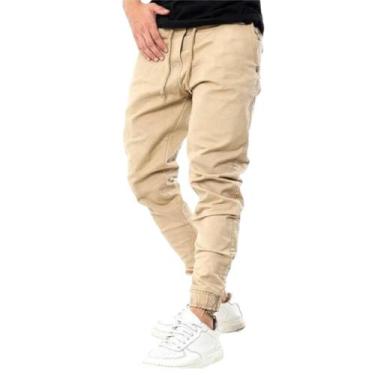 Imagem de calça jogger jeans masculina premium - clickstore1, Bege, GG