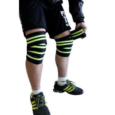 Imagem de Kit Faixa De Joelho + Strap Largo Mão Treino Agachamento - Pro Trainer