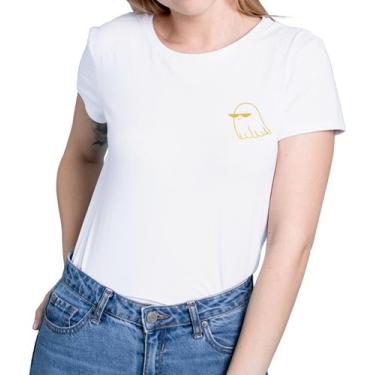 Imagem de Camisa Feminina Baby Look Dia Das Bruxas Fantasma Minimalista Tumblr -