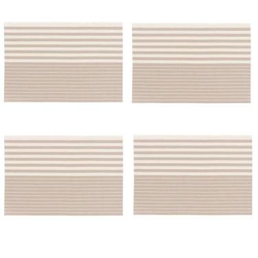 Imagem de Jogo Americano Listrado Bege  e Taupe - 4 unidades - Copa & Cia