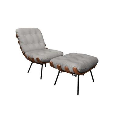 Imagem de Poltrona e Puff de Couro Costela - Grizzy - Mempra - Mempra Design