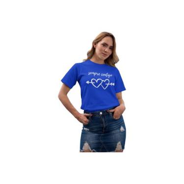 Imagem de Camiseta Dia dos Namorados Sempre Contigo Azul Royal - Del France, P