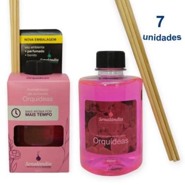 Imagem de Kit 7 Aromatizador Ambiente Orquídeas 280ml Difusor Vareta Senalândia 