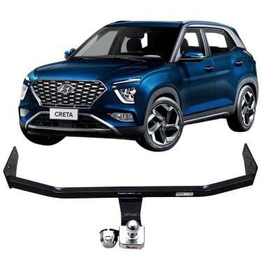 Imagem de Engate Reboque Rabicho Creta 2023 Escapamento Duplo 600Kg