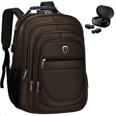 Imagem de Kit Mochila Grande Executiva Espaço Notebook + Fone de Ouvido Bluetoot