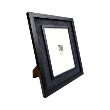 Imagem de Porta Retrato 15x20cm Paspatur Trançado Preto Moldura Foto - Tokio Des