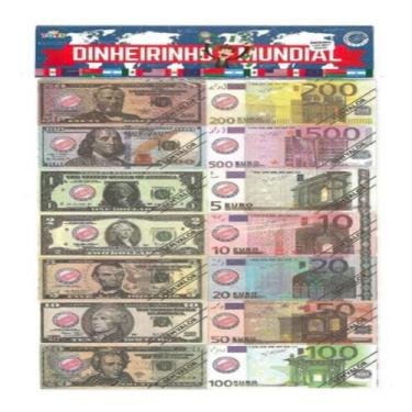 Imagem de Dinheirinho mundial em papel c/ 66 unidades - Minitoys - Mini Toys