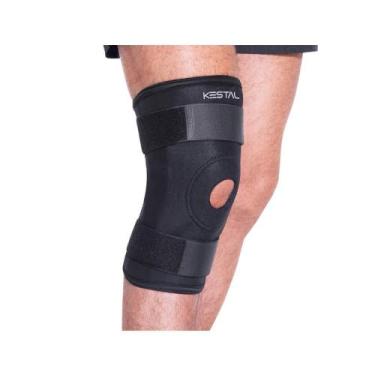 Imagem de Joelheira Ortopédica Reforçada Ajustável Plus Kestal, Preto
