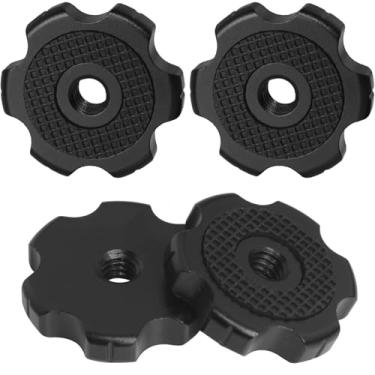 Imagem de LUORNG 2 peças de porca de liga de alumínio com espaçador de 1/4 polegada com espaçador DSLR Hot Shoe Base de conversão de sapata única aba de bloqueio para câmera monitor de braço base universal para