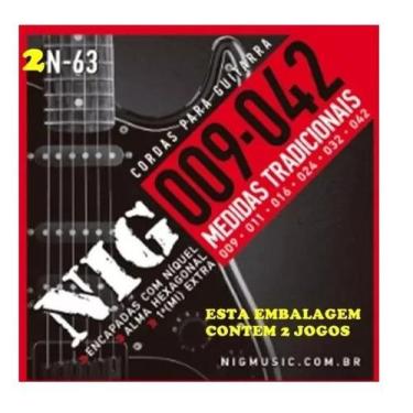 Imagem de Encordoamento De Guitarra Nig Duplo 2n63 009-042 12 Cordas 
