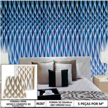 Imagem de Forma Molde Gesso 3d Diamond 50x40 em Abs Virgem 2mm Gesso/Cimento 3d 