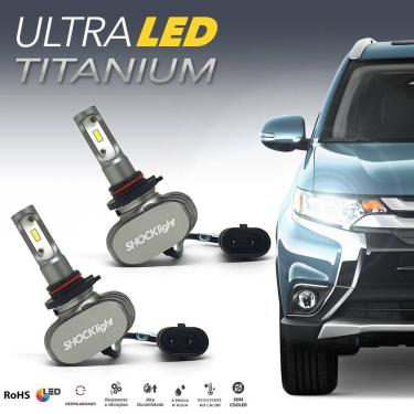 Imagem de Par Lâmpadas HB3 Farol Alto Zafira Ultra Led Titanium 10000 Lumens Forte Branco Efeito Xenon 2007 2008 2009 2010 2011