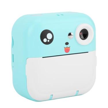 Imagem de Câmera de Vídeo Digital, Lente Dupla Traseira Dianteira Portátil da Câmera Instantânea das Crianças Fácil de Usar Desenhos Animados Hd para Brinquedos (Azul)
