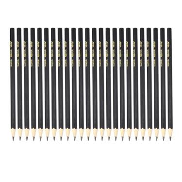 Imagem de M&G Lápis hexagonais de madeira, 24 peças, 2B, lápis redondos de grafite para sala de aula, professores, material de escritório, preto