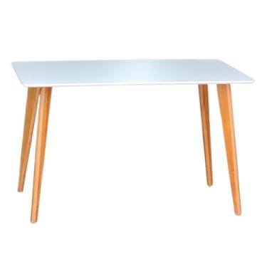 Imagem de Mesa De Jantar De 4 Lugares Retangular Branca De 120x80