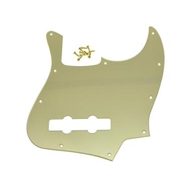 Imagem de KAISH 4 cordas J Bass Style Pickguard Bass Pick Guard raspar placa de raspar para espelho dourado USA/Mexico Jazz J Bass