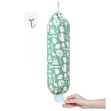 Imagem de Suporte de saco de plástico, organizador de saco de plástico de montagem na parede, porta-sacolas de compras, dispensador de armazenamento grande lavável para viagem de cozinha em casa, ajuste livre