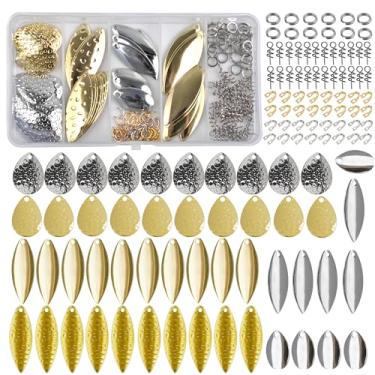 Imagem de Colheres de pesca, kit de iscas de lâminas giratórias, 150 peças de salgueiro Colorado Blade Spin DIY iscas para spinnerbait Bass Walleye Pike Spinner Rigs Making Accessories Set