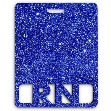 Imagem de Emblema RN estendido Buddy horizontal fofo registrado para enfermeira amigo acrílico para enfermagem tamanho perfeito para cartão de crachá RN estendido colorido e com glitter Rn Badge Buddy (glitter