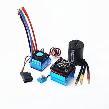 Imagem de Daconovo Motor sem escova 3650 2300KV e com 45A ESC e tampa do dissipador de calor Combo Substituição para HSP HPI 1:8/1:10 Controle Remoto Peça de Carro e Barco
