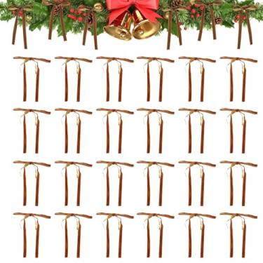 Imagem de 24 Laços de Veludo Dos Pces, Arcos Elegantes da Fita da Grinalda de Natal das Cores para a Decoração da árvore da Grinalda da Casa do Feriado do Dia Dos Namorados (Marrom escuro)
