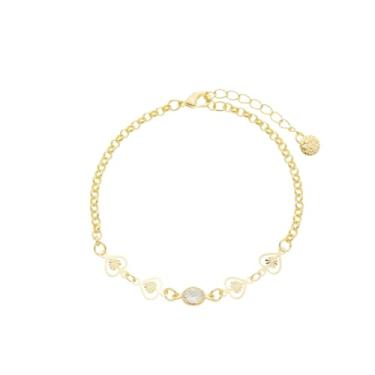 Imagem de Pulseira Delicada com Pedra Zircônia Semi Joia Banhado Ouro 18k, Ideal para Presentear ou Complementar Looks Sofisticados, Designer Elegante e Charmoso