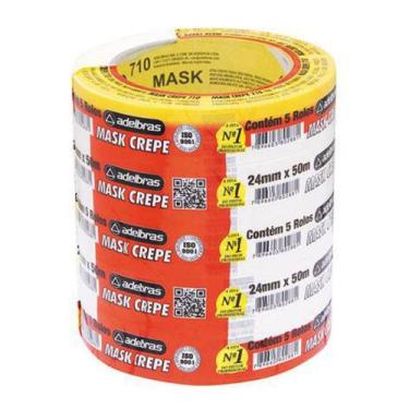Imagem de 5 rolos Fita Crepe 24 mm. x 50 m. Mask Imobiliária 710 Adelbrás - Adel