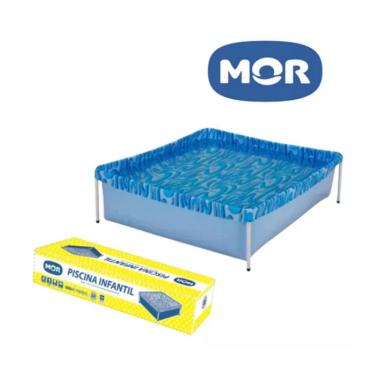 Imagem de Piscina infantil Retangular Vinil Plástico Estrutural Aço 400 Litros